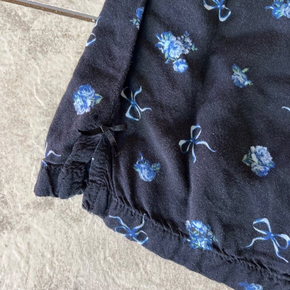 THREADS of LUXX dark blue bow rose pajama bottom pants WOMEN XL - Picture 5 of 5